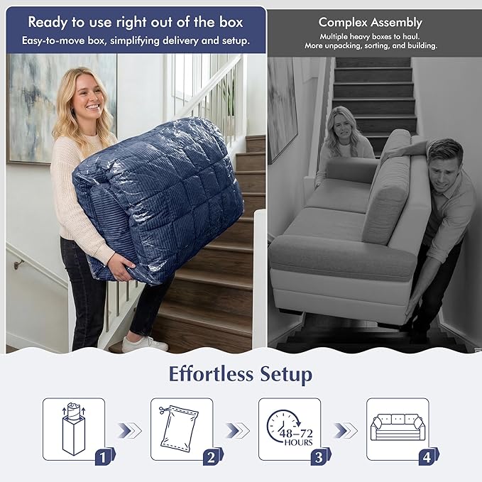 Homkdom 3 Seater Boneless Couch