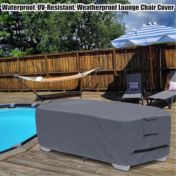 Stackable Chaise Lounge Covers for 2-3 Stackable Patio Lounge Chair, 600D