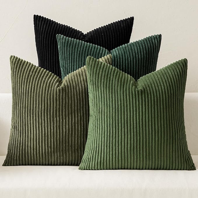 MIULEE Boho Farmhouse Throw Pillow Covers 18x18 Inch Set of 4 Mordern Neutral