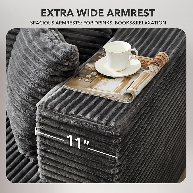 Hetoy Oversized L Shape Modular Sofa, Soft Modular Sectional Couch