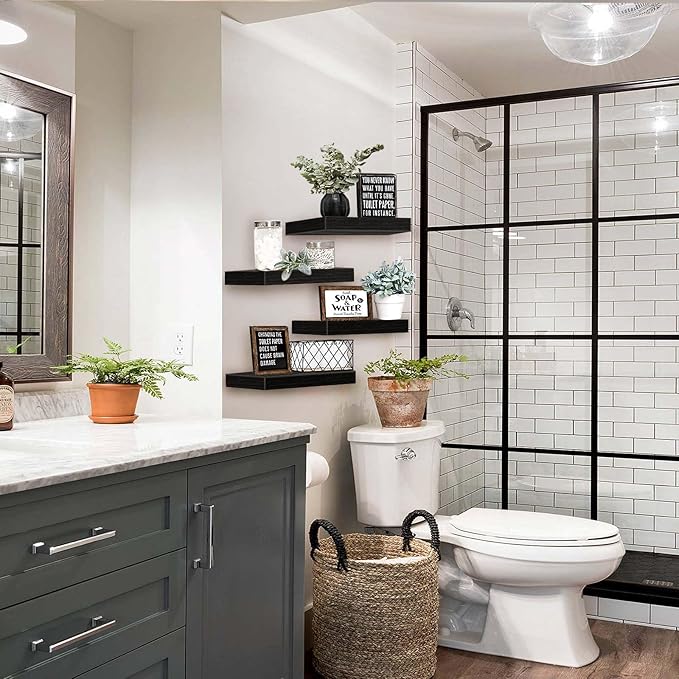 QEEIG Floating Shelves for Wall Bathroom Shelf Bedroom Kitchen Living Room
