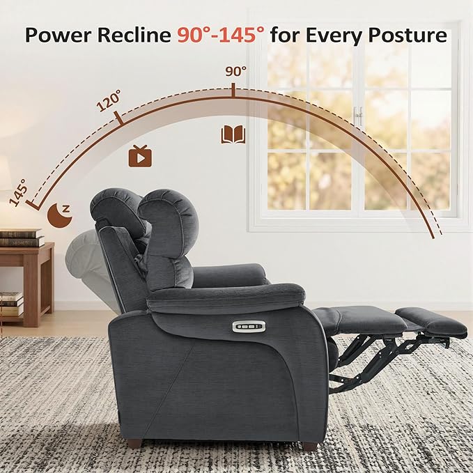 MCombo 73.8'' Wall Hugger Power Loveseat Recliner, Reclining Loveseat