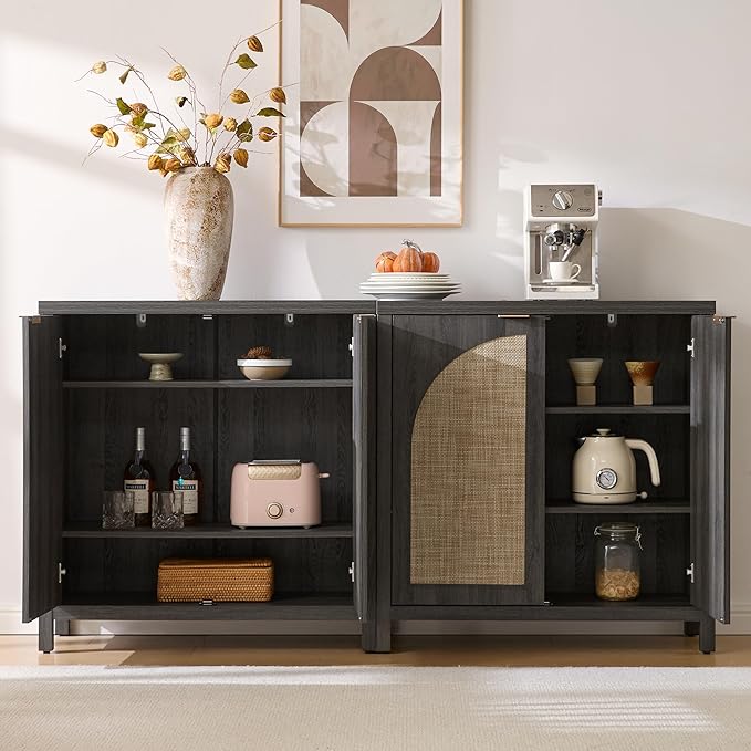 SICOTAS 68" W Rattan Sideboard Buffet Cabinet