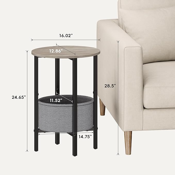 Vagusicc Round Side Table End Table