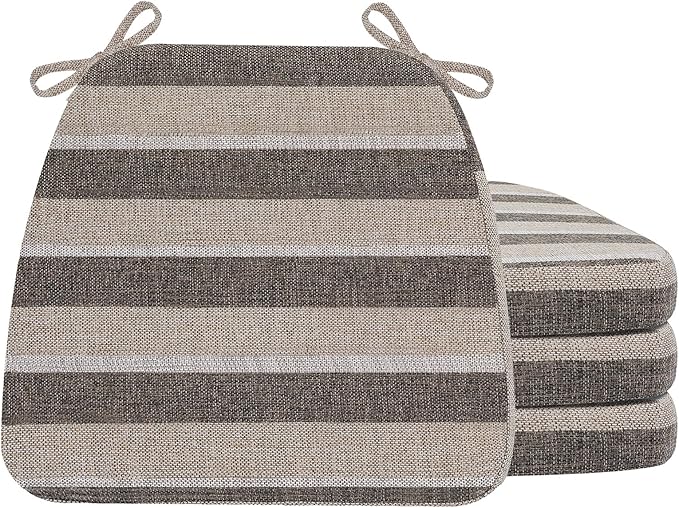 AAAAAcessories D-Shaped Chair Cushions, Machine-Washable Cover, Boldstripes