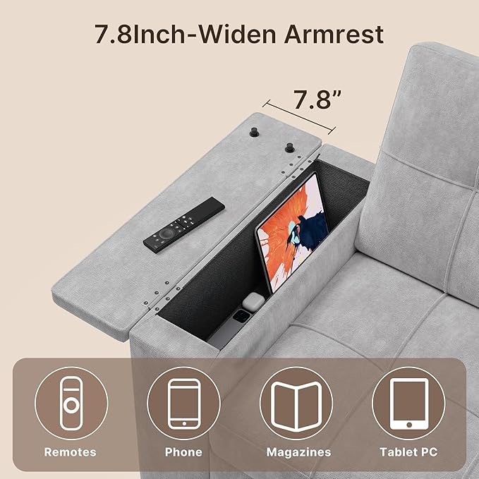 Gizoon Convertible Sofa Bed Futon, 70.9'' Sleeper Loveseat