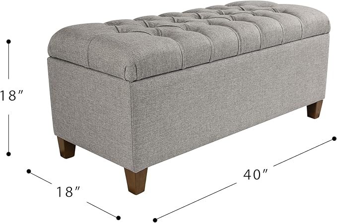 Homepop Home Decor Tufted Ainsley Button Storage Ottoman Bench
