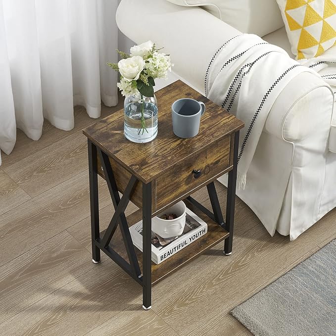 VECELO Nightstands Set of 2, Modern Bedside End Tables, Night Stands