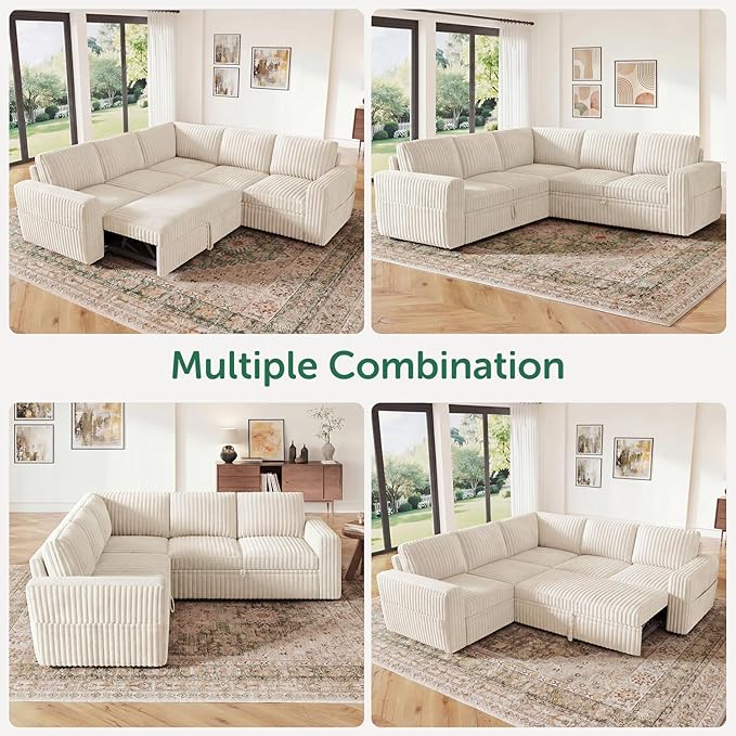 HONBAY Modular Sectional Sleeper Sofa