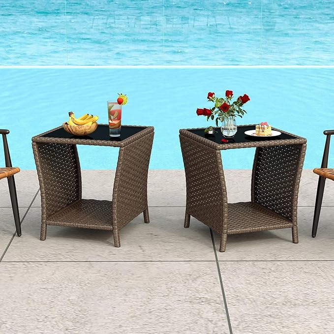 kinbor Outdoor Wicker Side Table