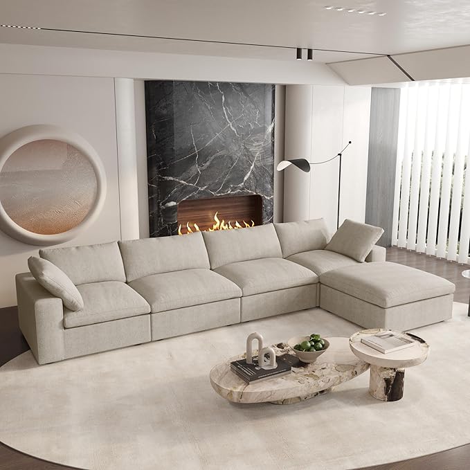 Cloud Couch Modular Sectional Sofa, 160.6" Down Filled Couch