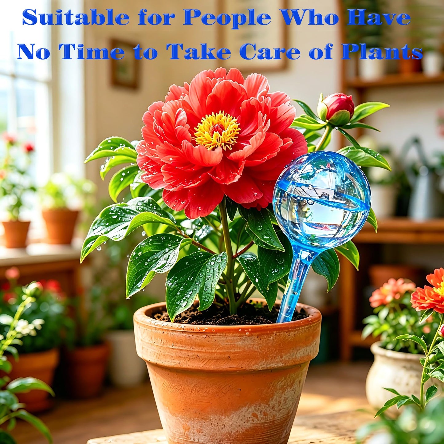 Plant Self-Watering Bulbs, 10pcs Self Watering Planter Insert, Flower Automatic Watering Drip Irrigation Device, Indoor Outdoor Garden Self Waterer for Plant