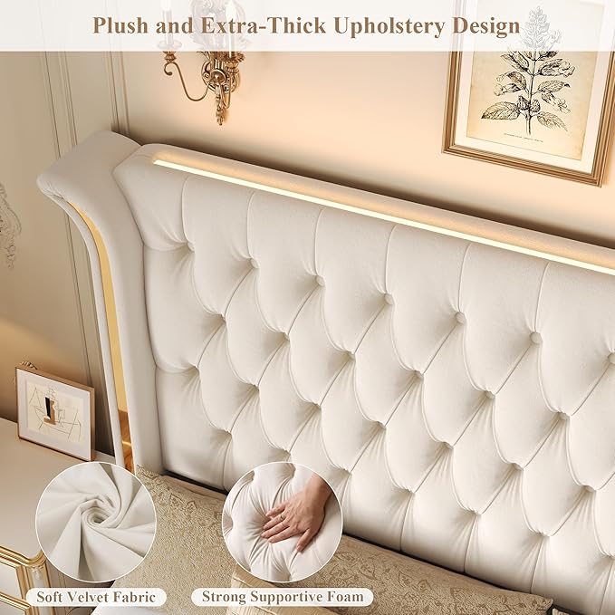 Keyluv King Smart LED Bed Frame
