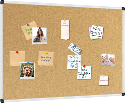XBoard Cork Board 48 x 36, Bulletin Board Corkboard with Push Pin for Display and Organization