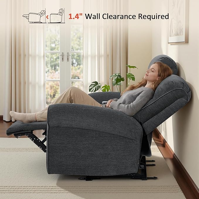 MCombo 78.3" Wall Hugger Power Loveseat Recliner Sofa