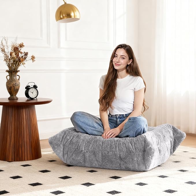 Bean Bag Ottoman, Memory Foam Lazy Bean Bag Sofa, Fireside Chair Foot Rest