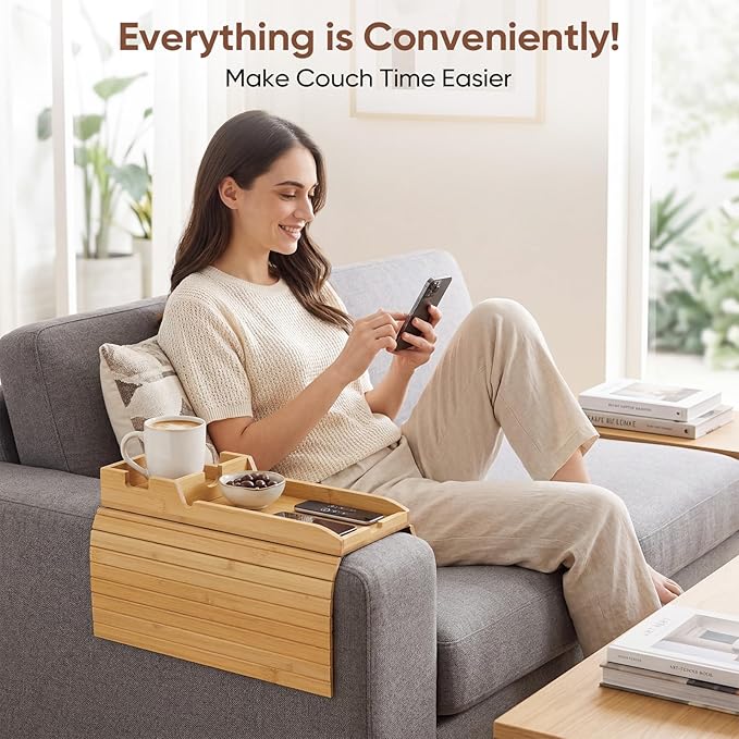Bamboo Couch Arm Tray Table