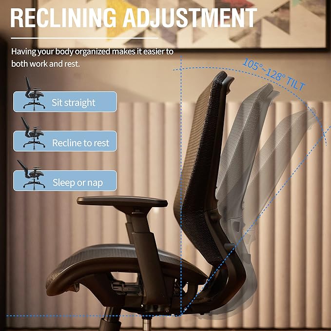 ELABEST Ergonomic Mesh Office Chair, Comfy Computer Desk Chair