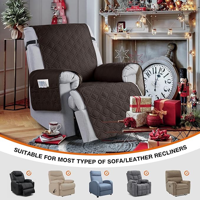 VANSOFY 100% Waterproof Recliner Chair Covers, Recliner Cover Non-Slip Dog