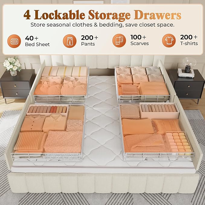 PRAISUN Bed Frame King Size