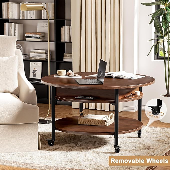 FABATO Round Lift Top Coffee Table