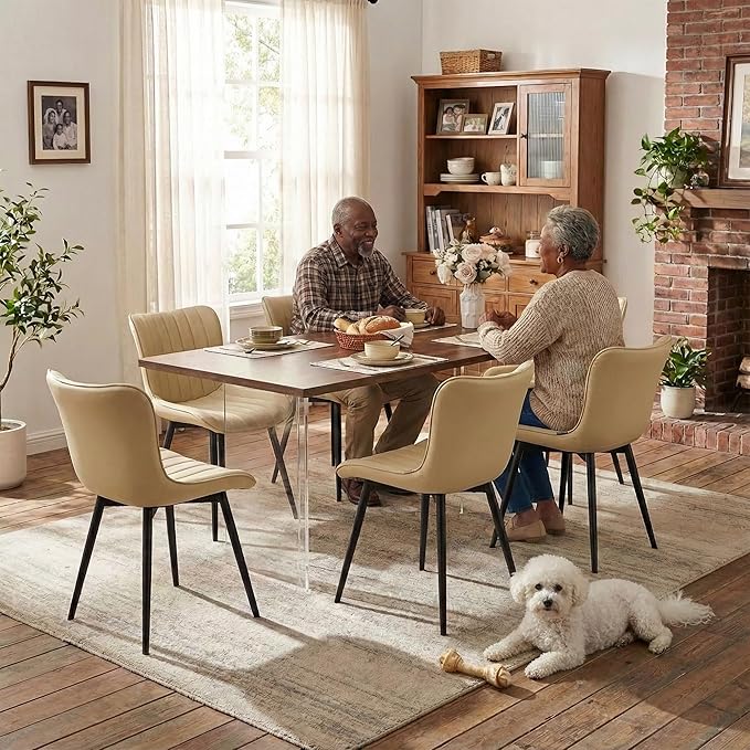 YOUNUOKE Mid-Century Modern Dining Chairs Set of 2, Armless Accent Chair