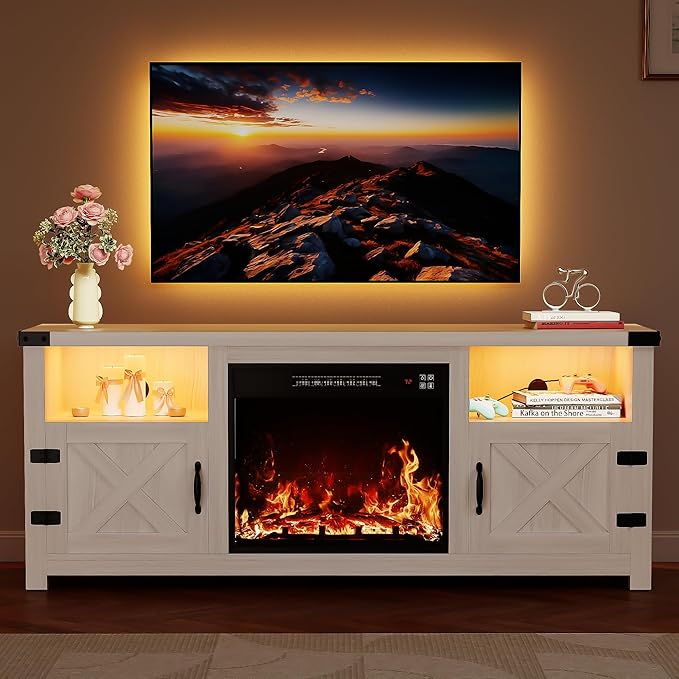 YESHOMY LED Fireplace TV Stand