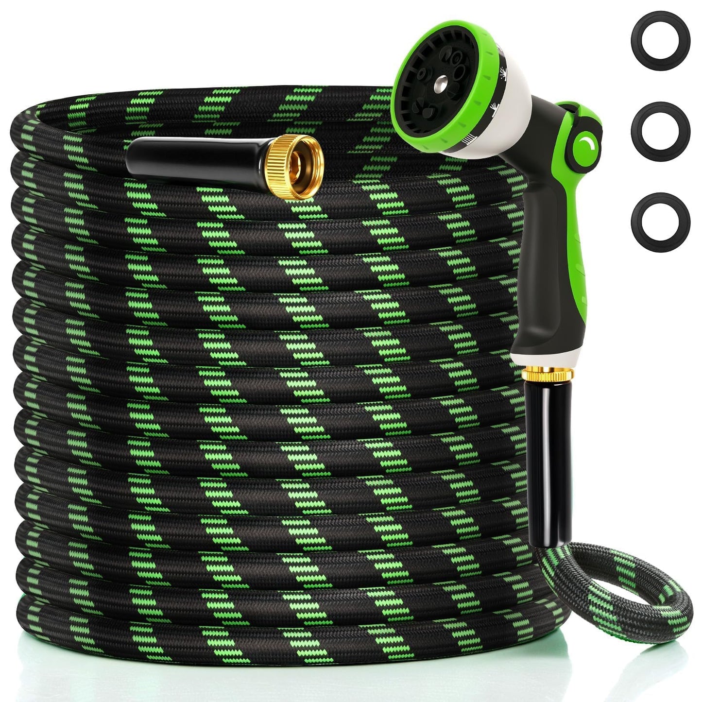 Ahititi Garden Hose 75 ft Water Hose Flexible Non-Expandable Outdoor Heavy Duty Lightweight Leakproof Kink-free flex Watering Hose Pipe for 3/4 inch Fitting Yard Lawn Outside Car Wash