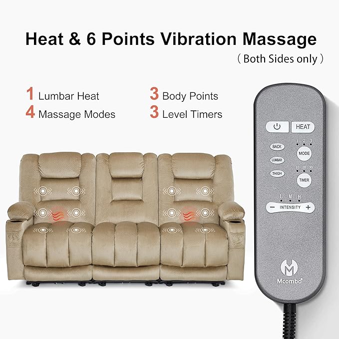 MCombo Zero Gravity Power Reclining Sofa