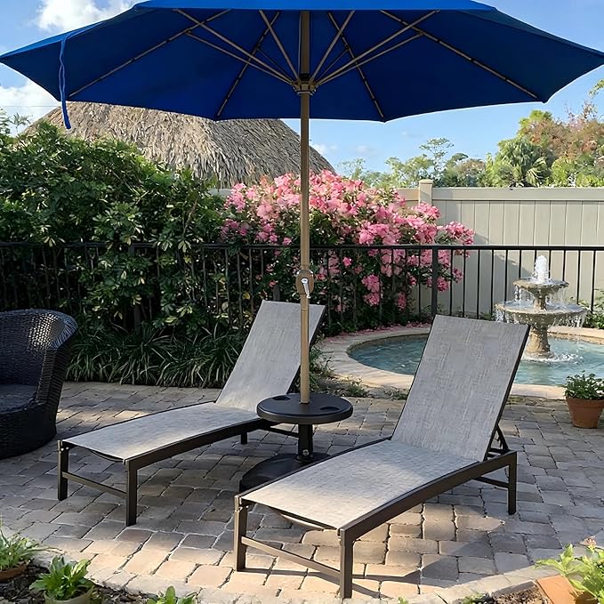 Crestlive Products Lounge Chair Outdoor Set of 2, Metal Pool Chaise Lounge