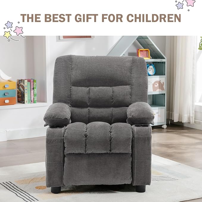 BOSMILLER Kids Recliner Chair， Push Back Toddler Recliner