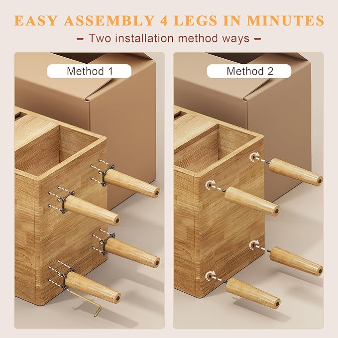 Nightstand 2 Drawers with Open Shelf Narrow Night Stand Solid Wood Bedside