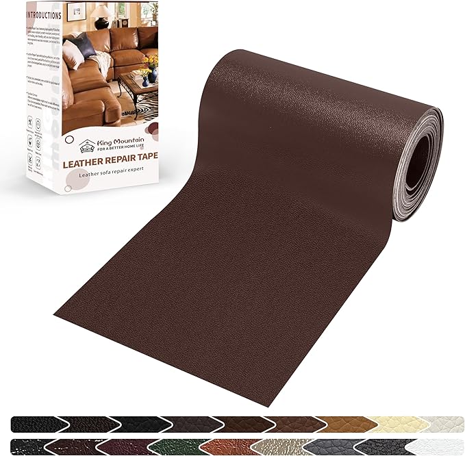 KING MOUNTAIN Leather Repair Patch, 4 x 63 Inches self Adhesive Leather Repair
