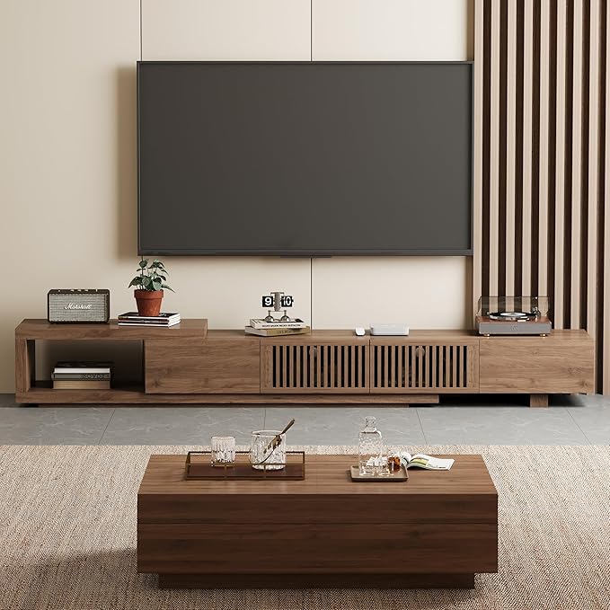 Mid-Century Style TV Stand 94.48", Entertainment Center