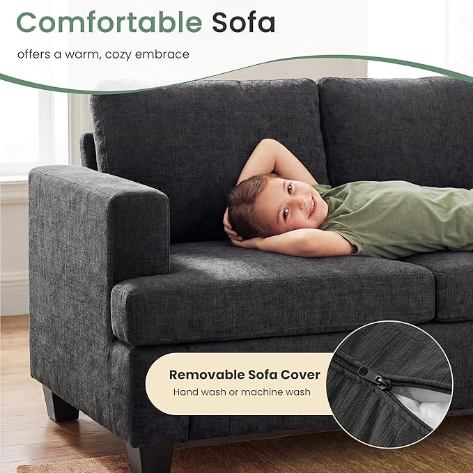 YOUDENOVA 2 Piece Set Comfy Sofa Couch, 2 3-Seater Sofa