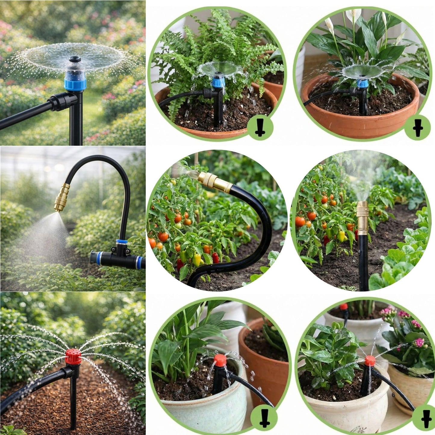 240FT Drip Irrigation System for Garden: 1/2" Quick Connect PE Tubing Automatic Water Sprinkler Kit Adjustable Misting Part 1/4" Watering Hose for Outdoor Raised Bed Plants Flower Yard Greenhouse