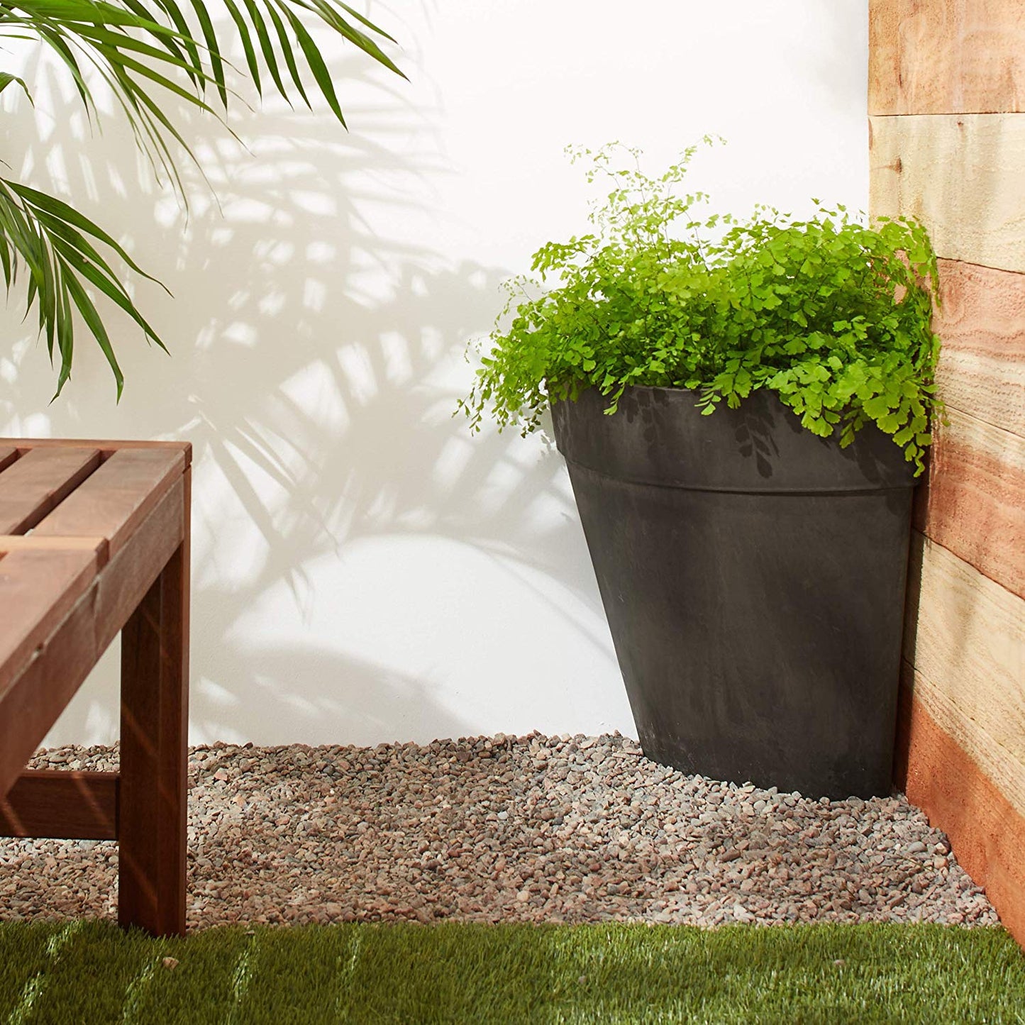 Arcadia Garden Products PSW Pot Collection HA45DC Corner Triangle Planter Pot for Indoor and Outdoor Plants and Gardens, 13.5-inch x 17.5-inch, Dark Charcoal