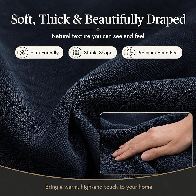 Mini Chenille Linen Blend Upholstery Fabric by the Yard, 57 Inch Wide Soft