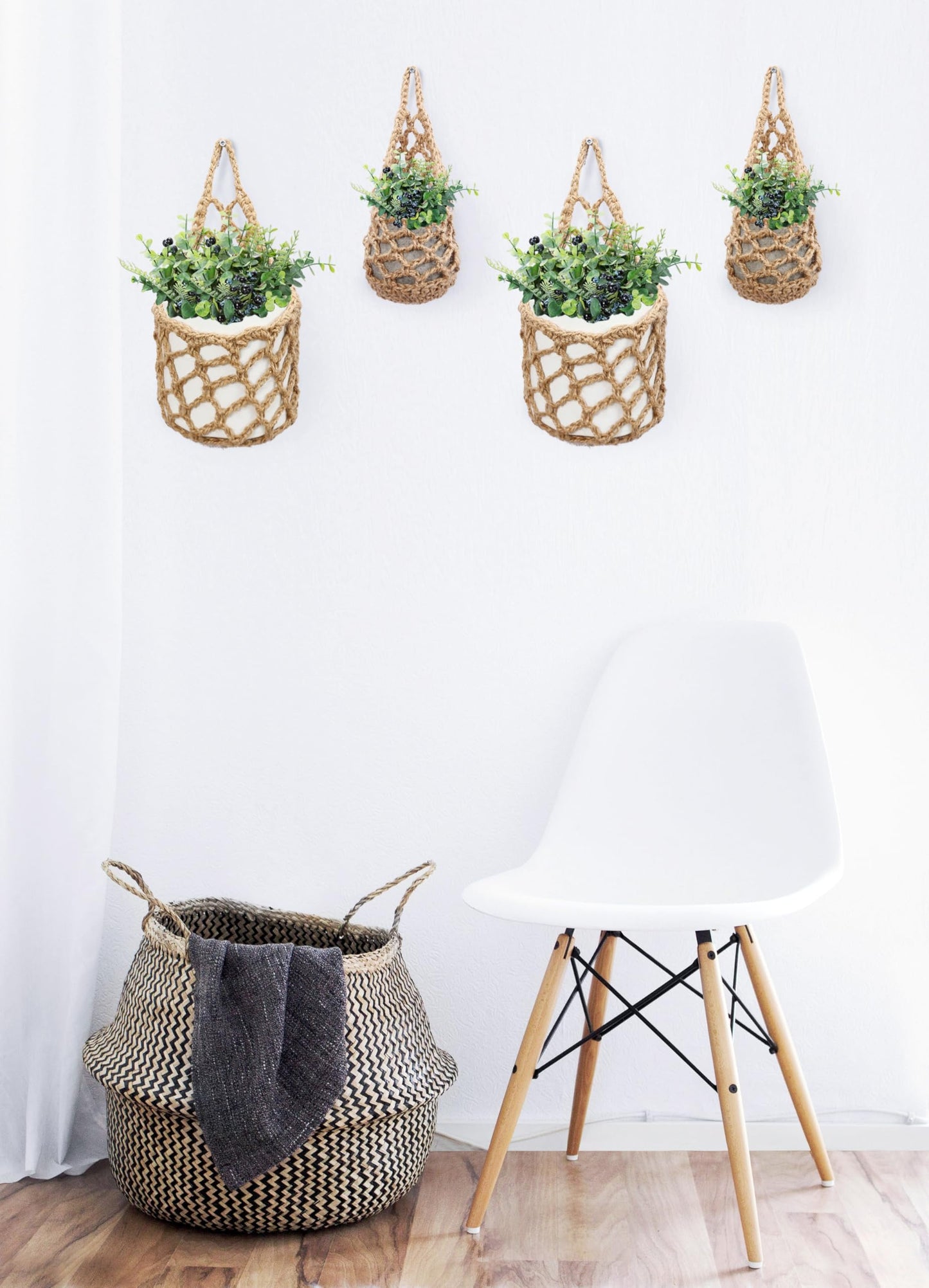 Shineloha 2 Packs Hanging Planters for Indoor Plants up to 6 in., Wall Plant Holder | Plant Hanger Indoor, Wall Planters for Indoor Plants, Hanging Plant (2PK, for 6 inch Pot)