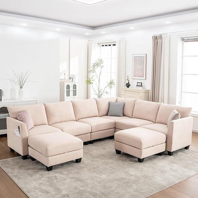 122.8" Large Sectional Couches for Living Room, 6 Seater L Shaped Modular