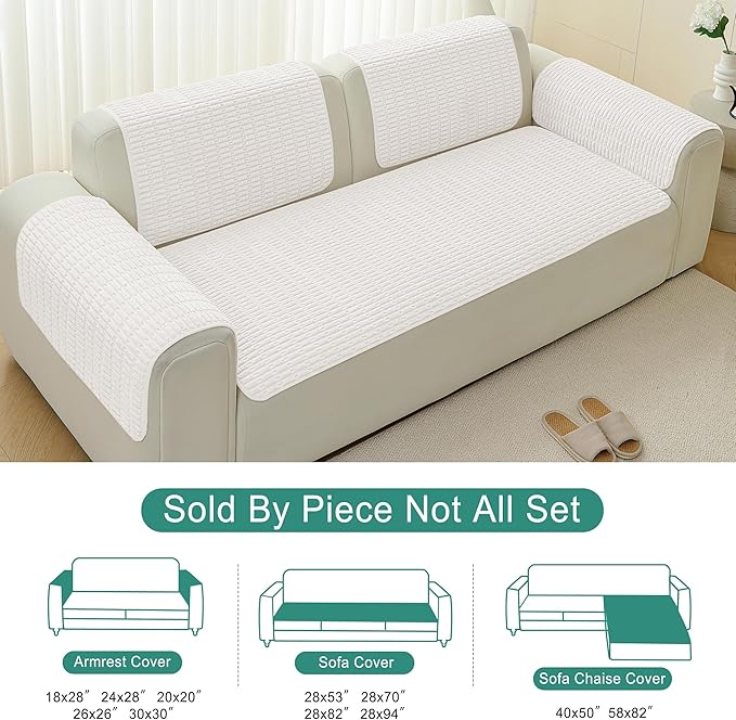 Foxdecor Couch Arm Covers Sofa Arm Cover, Arm Chair Covers Set of 2, Non-Slip