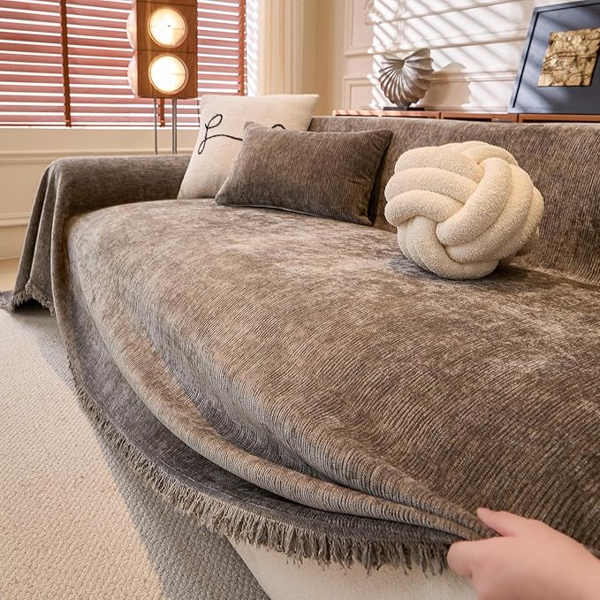 DREAMINGO Chenille Sofa Cover Washable Pet Couch Protector Cover Textured Couch