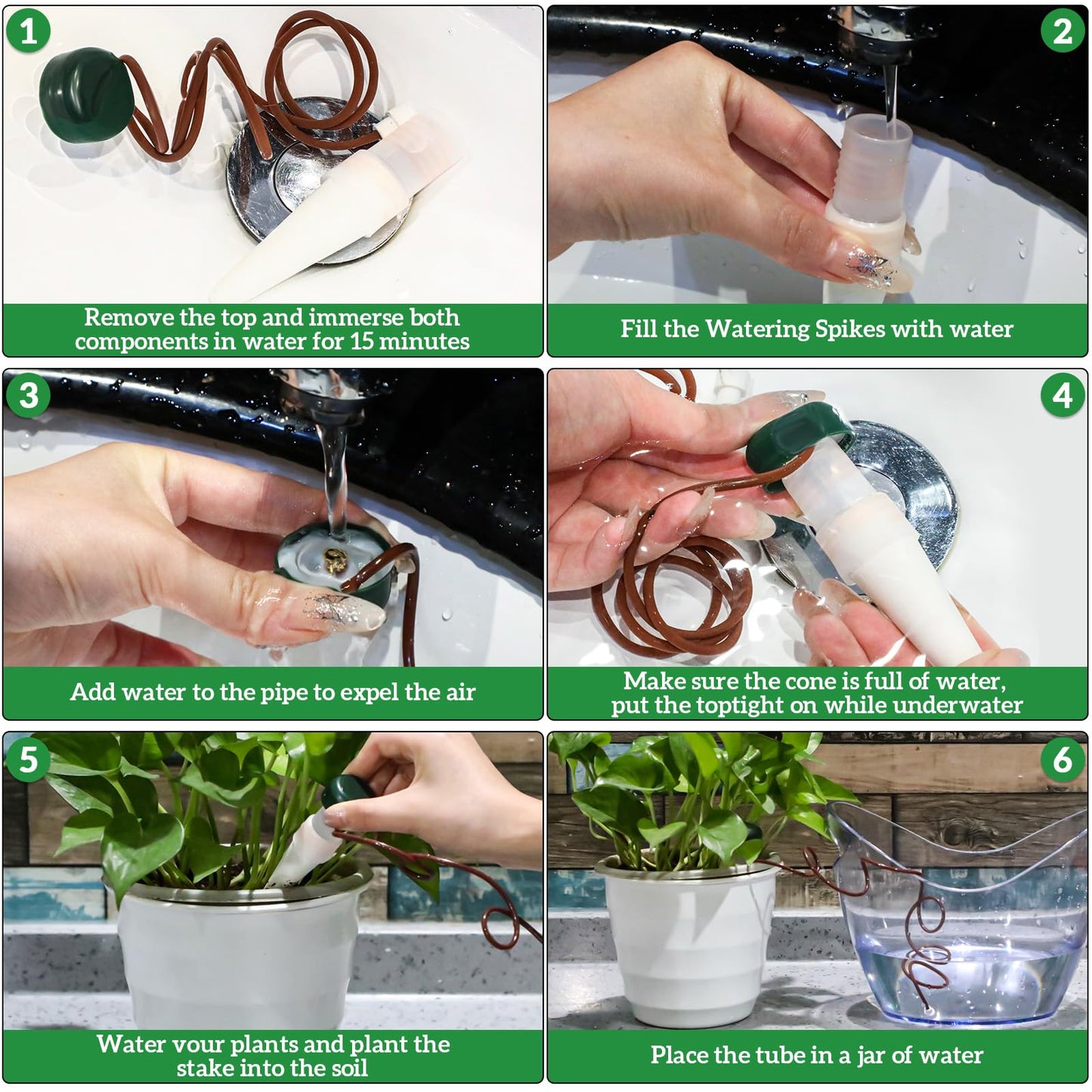 HESTYA 16 Pack Plant Self Watering Stakes Insert Automatic Watering Devices Self Watering Spikes Indoor Outdoor Plant Watering for Vacation