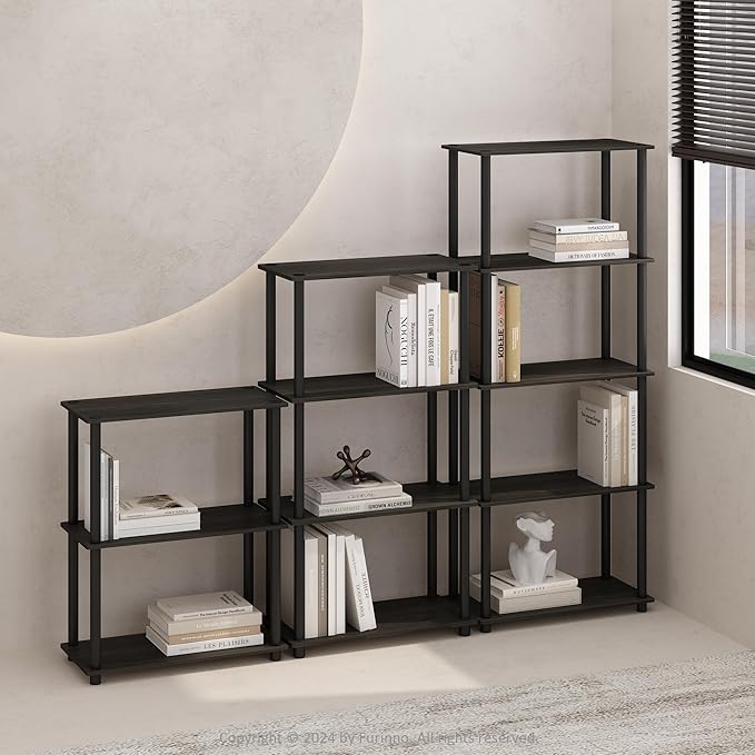 Furinno Turn-N-Tube Book Shelf, 5-Tier Bookshelf, Bookcase