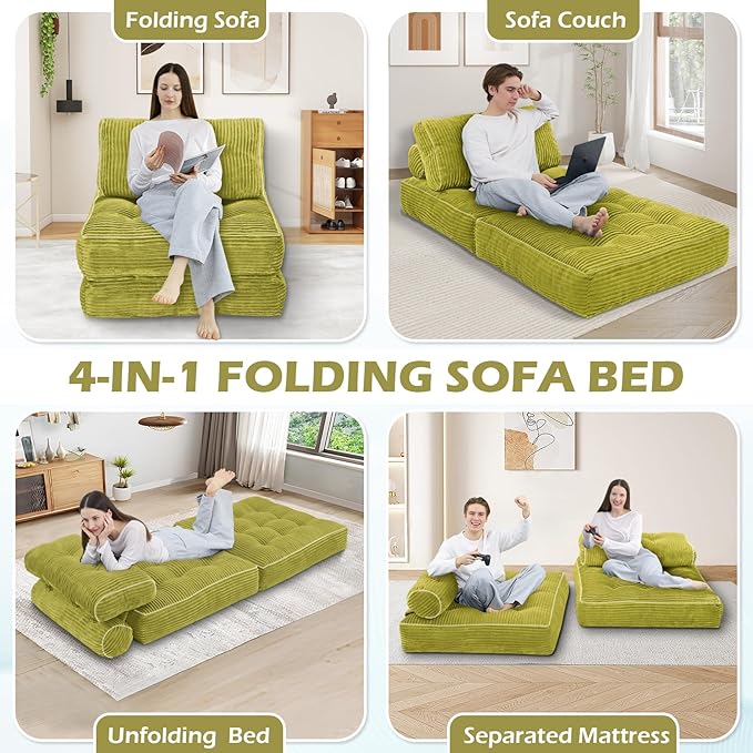 Folding Sofa Bed, Convertible Sleeper Chair