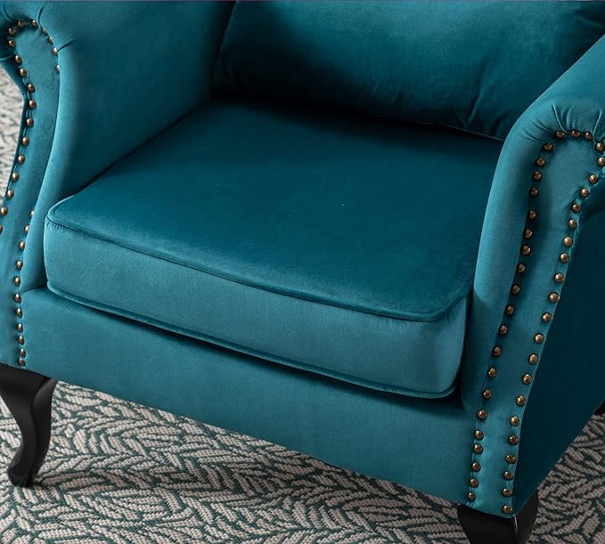 Mid Century Modern Accent Chair Upholstered Armchair Comfy Velvet Fabric Single