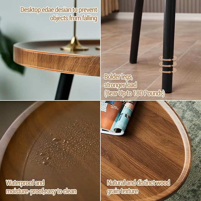 Nesting Coffee Table Set of 2, Walnut Coffee Tables