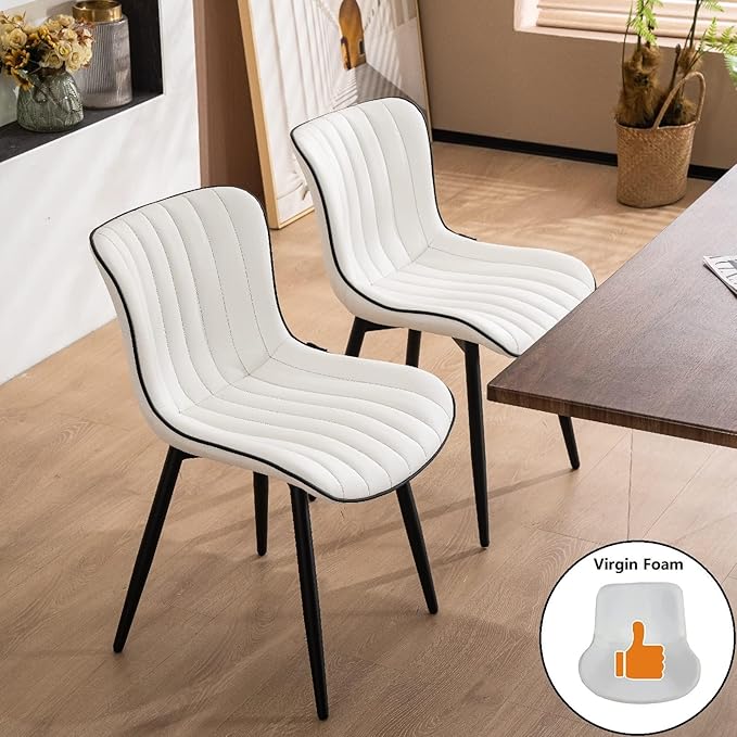 YOUNUOKE Mid-Century Modern Dining Chairs Set of 2, Armless Accent Chair