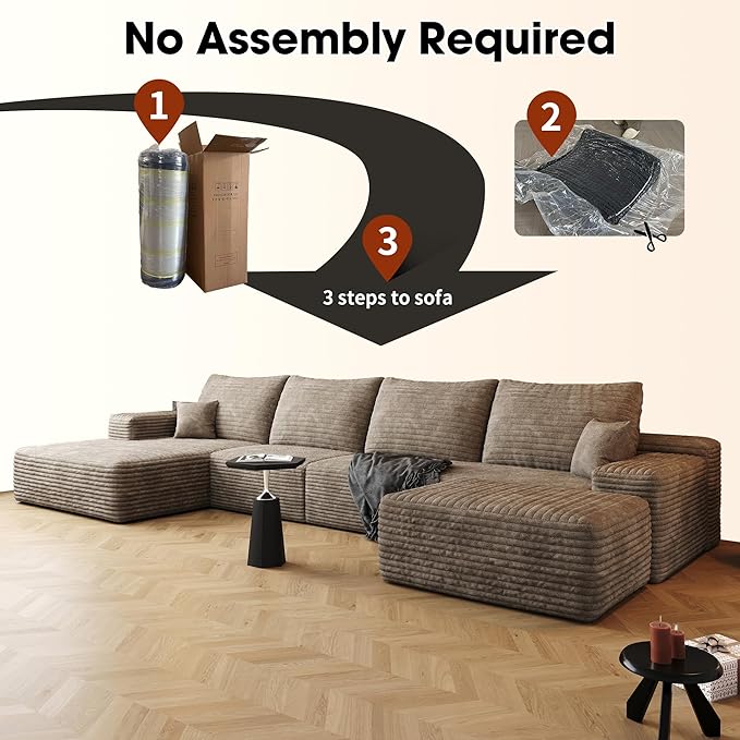 136" Sectional Couches for Living Room Cloud Couch Sofa