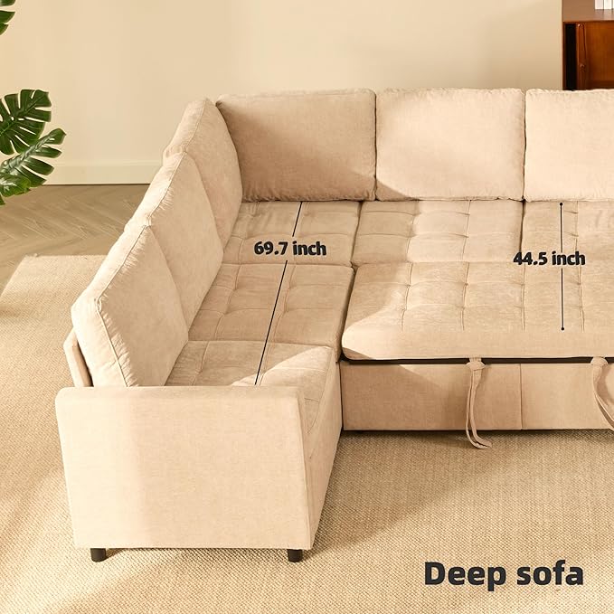 GOSUHI 107" Sleeper Sofa, Set of Modular Pieces